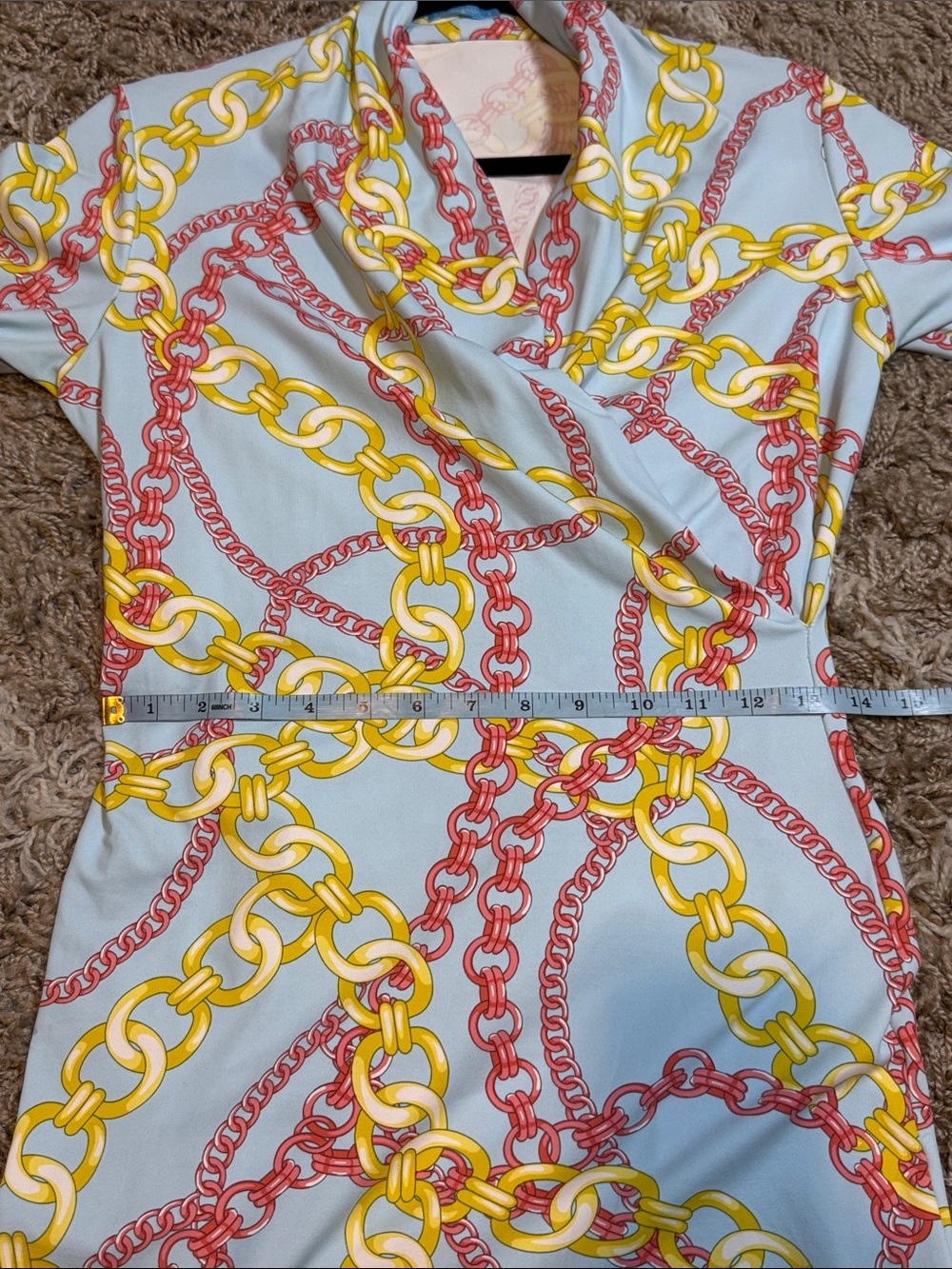 J. McLaughlin Faux Wrap Catalina Dress with Chain Print size Small - Picture 10 of 13
